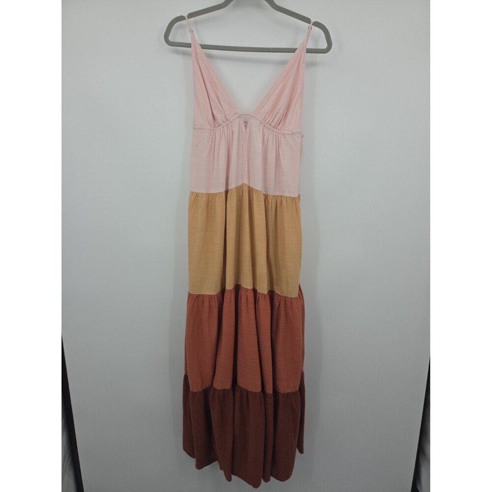 Anthropologie The Raya Colorblock Midi Dress Sz XS Beachy Vacation Resort Boho